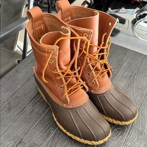 LLBean Brown and Tan 6” Duck Boots kids size 6 brand new.  Maybe worn once